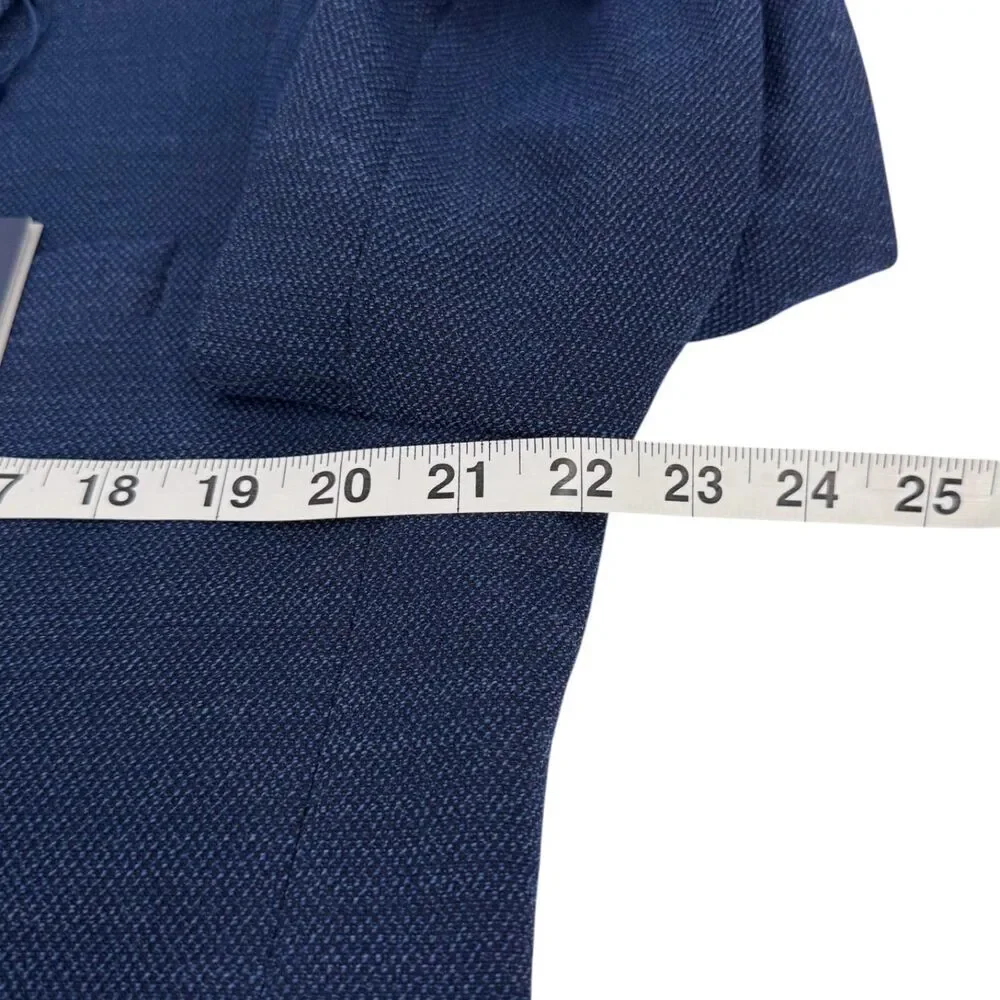 NWT Hart Schaffner Marx 10 Pocket Textured Wool Sportcoat Blazer Blue 42L
